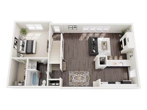 Floor plan for 2 beds, 2 baths, 1100 sqft